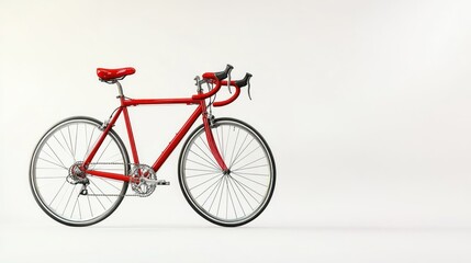 Obraz premium Red road bike studio shot, white background, cycling