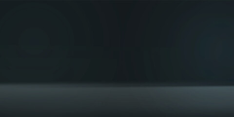 Black studio room. Limbo dark grey background. Abstract 3d backdrop for product presentation. Minimal wall scene. Showcase, promotion display.