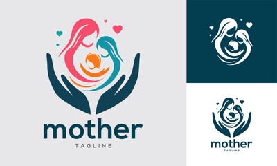 Logo of mother with two children