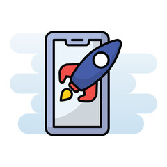 Digital Startup vector icon