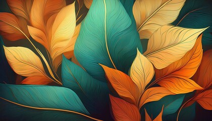 Vibrant Autumn Leaves Scatter Across a Mossy Woodland Floor, Creating a Symphony of Colors Amidst the Dappled Sunlight, Capturing the Essence of Natures Seasonal Transition.