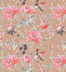 Stylish Nature Inspired Pattern with Flowers & Leaves