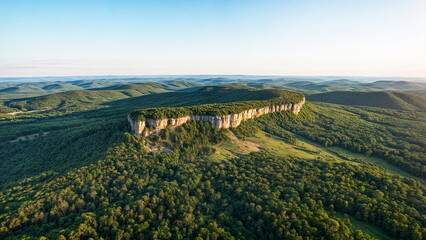 Fototapeta premium aerial, landscape, nature, mountain, field