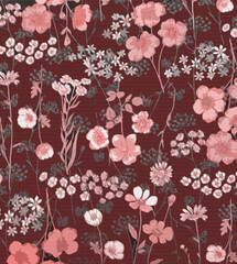 Stylish Nature Inspired Pattern with Flowers & Leaves
