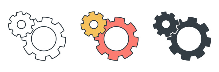 Gear icon symbol vector illustration isolated on white background