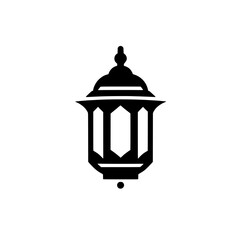 Ornate Lantern Silhouette: A traditional lantern with a beautiful intricate design and elegant shape, presented as a silhouette against a clean backdrop. Perfect for adding a touch of spirituality.