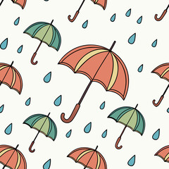 Obraz premium seamless pattern with umbrellas