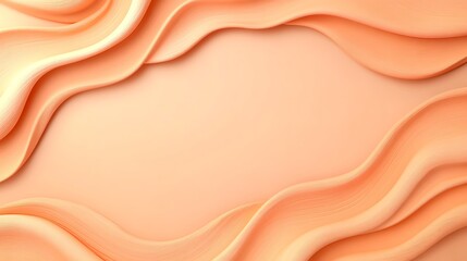 Abstract Peach Waves Forming a Frame