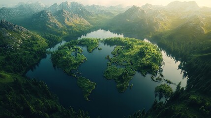 Aerial View of Lush Green Valleys and Rivers in the Rendani Mountains, Norway