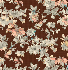 Colorful Flower and Leaf Texture Background