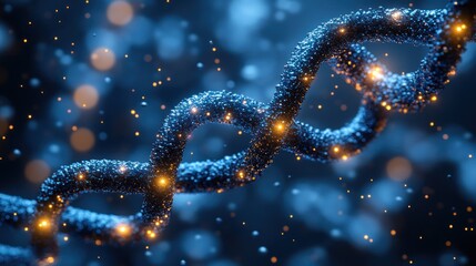 Illuminated DNA Helix: A Microscopic Marvel of Genetic Code