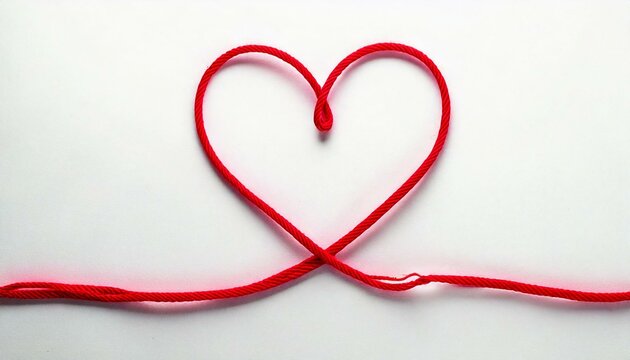 Hilos rojos y corazones de amor