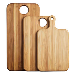 Set of Wooden cutting board Against Transparent Background