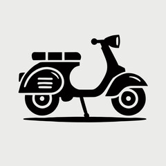 Obraz premium Scooter silhouette in black on a white background