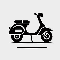 Obraz premium Scooter silhouette in black on a white background