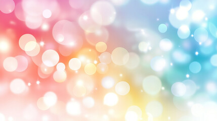 Obraz premium Holiday bokeh background abstract template for greeting card poster design, Colorful bokeh lights background