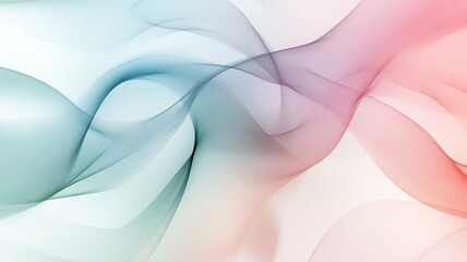 Obraz premium Abstract Flow: An ethereal abstract background featuring soft, flowing pastel lines in shades of blue, pink, and green, evoking a sense of movement, grace, and tranquility. 