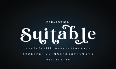 Luxury beauty font alphabet logo. Typography beautiful fashion elegant classic letters serif italic fonts wedding vintage retro casters logos. vector illustration