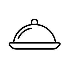 Obraz premium Food tray with lid icon in minimalistic style for culinary concept
