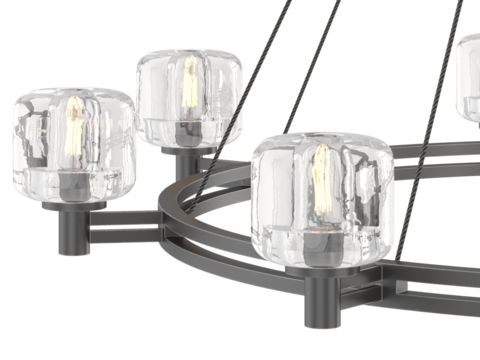 RH DEMARET ROUND CHANDELIER - Elegant Lighting Fixture Against white Background