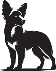 Black Dog Silhouette Vector, High Quality Illustration on White Background