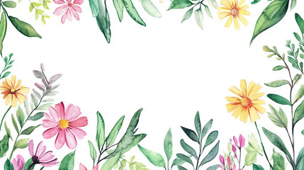 frame of tulips, Vintage card design with floral borders