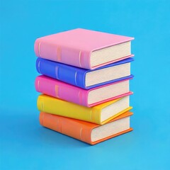 Stack of Colorful Books: A Playful, Vibrant Illustration