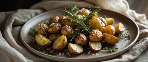 Roasted Potatoes with Rosemary and Salt - Delicious Side Dish.
