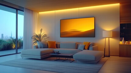 Homey Comfort in a Cozy Living Room with Ample Natural Light and Floral Touches