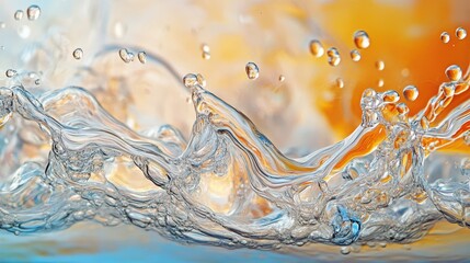A macro shot showcasing a mesmerizing mixture of flowing oil and water, creating transparent bubbles and abstract shapes with a glistening effect.