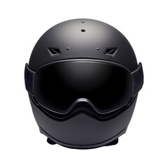 Fototapeta premium Matte Black Ski Helmet with Black Vise Isolated on Transparent Background