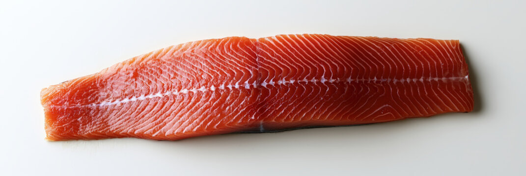 Fresh red snapper fillet with vibrant red color on white background