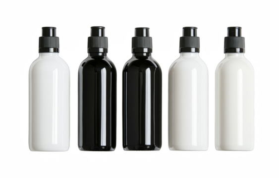 black and white wine bottles
