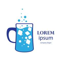 illustration of cold water in a glass