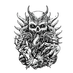 vector illustration of a skull