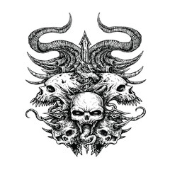 tribal skull tattoo design