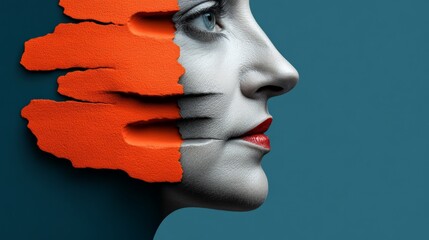 Artistic Portrait of a Person's Psychological State: A captivating artwork portraying the depth of one's emotions and mental state with expressive colors and evocative design. 