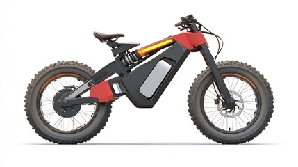 Obraz premium Futuristic electric bike design, studio shot, white background, website use