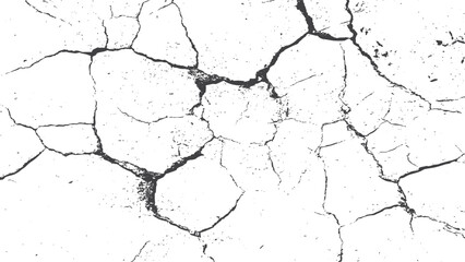 Surface cracks and fissures in ground. Vector grunge cracked texture style with cracked texture.