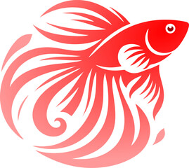 simple red bettafish vector art