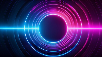 Obraz premium A Futuristic Neon Gradient with Electric Blue and Magenta Hues 