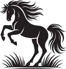 Black Horse Silhouette Vector, High Quality Illustration on White Background