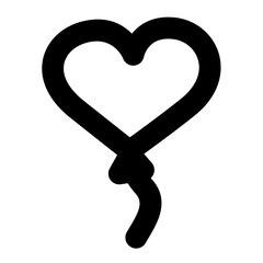 heart balloon icon, simple heart balloon outline icon