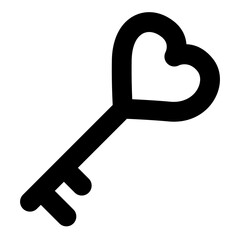 key icon, simple key outline icon