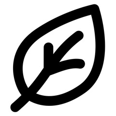 Leaf icon, simple Leaf outline icon