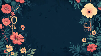 A collection of beautifully illustrated leafy plants in soft colors showing vibrant textures, ornamental, floral prints with a spring theme, 