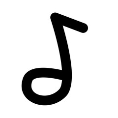 music note icon, simple music note outline icon