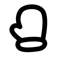 mitten icon, simple mitten outline icon