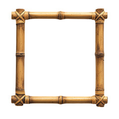 Bamboo photo Frame and home decoration frame Isolated Against Transparent Background with Vintage and Tropical Design