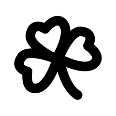 shamrock icon, simple shamrock outline icon